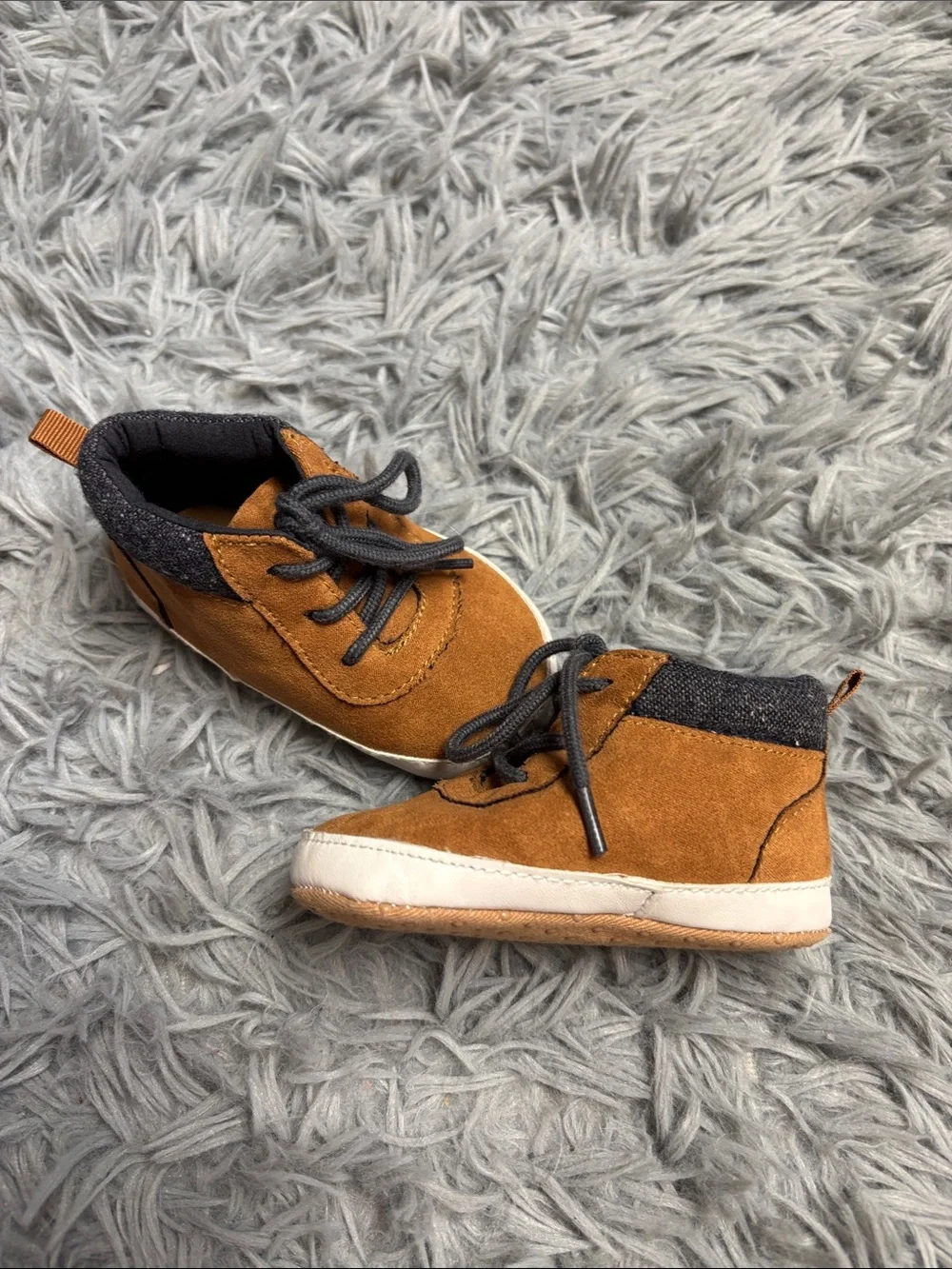 Toddler Suede-Look Lace-Up Boots in Chestnut